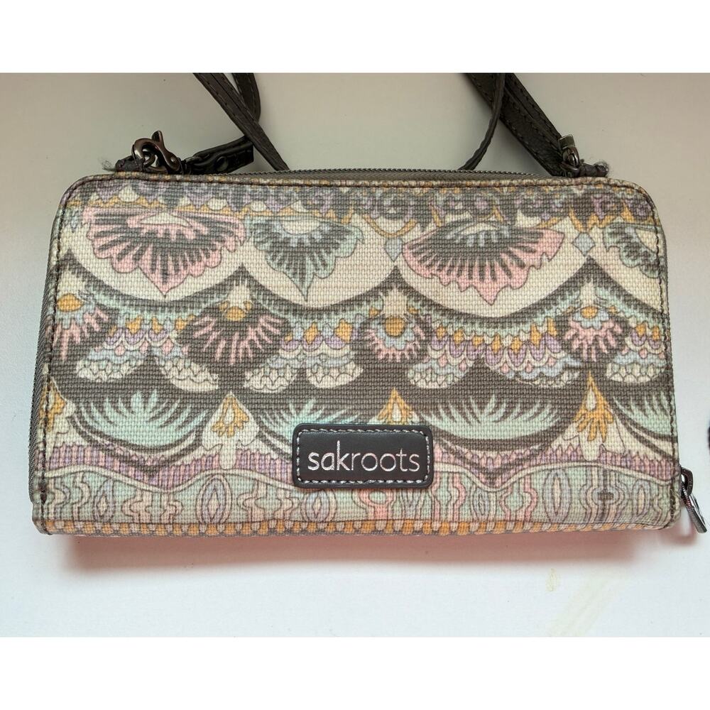 Sakroots Boho Canvas Smart Wallet Crossbody Purse